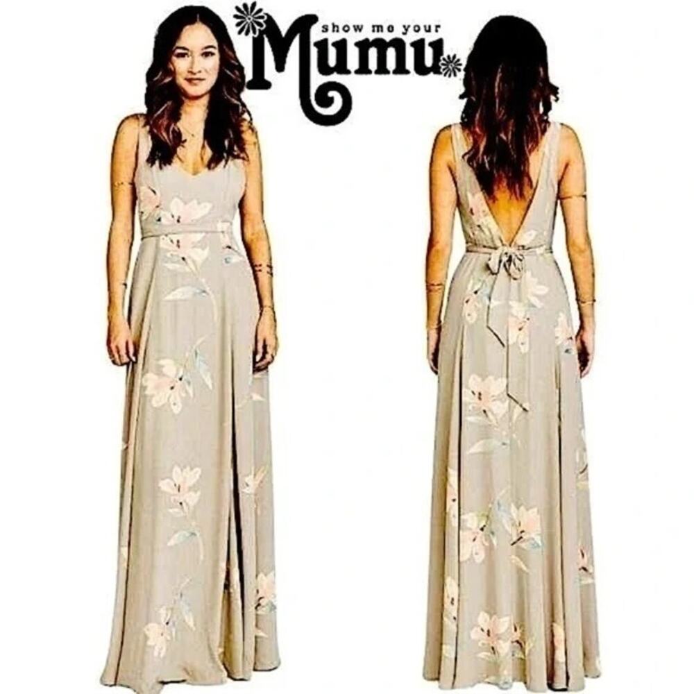 NWT- Show Me Your‎ Mumu Crisp Jenn Maxi Dress Lily Showers Size:small RET:$198